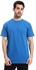 Izor Round Collar Short Sleeves Plain T-Shirt - Royal Blue