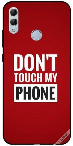 غطاء حماية واقٍ بطبعة عبارة "Don't Touch My Phone" لهاتف هونر 10 لايت أحمر/أبيض
