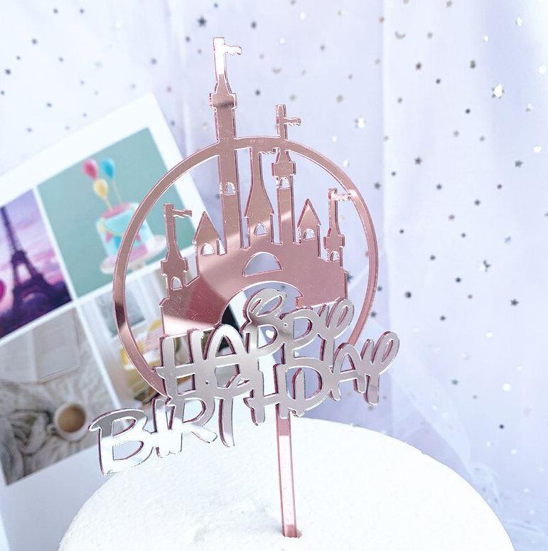 Tale Castle Shaped Baby Birthday Party Cake Topper (2 Colors)
