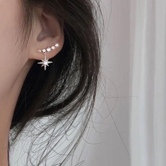 Star Earrings With Zircon Stones