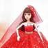 Generic Sequins Wedding Party Dress Princess Gown Trailing Skirt For Barbie Doll,Red