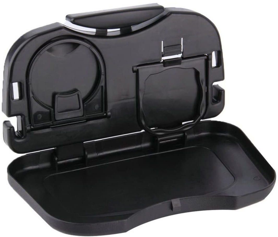 Get Folding Car Cup Holder And Tray - Black with best offers | Raneen.com