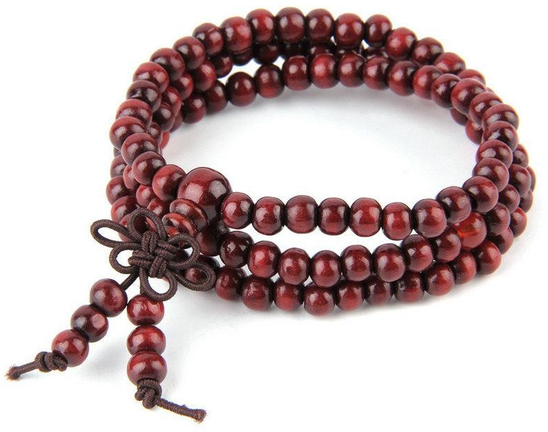 Natural Sandal Wood Beads Bracelet Unisex Red