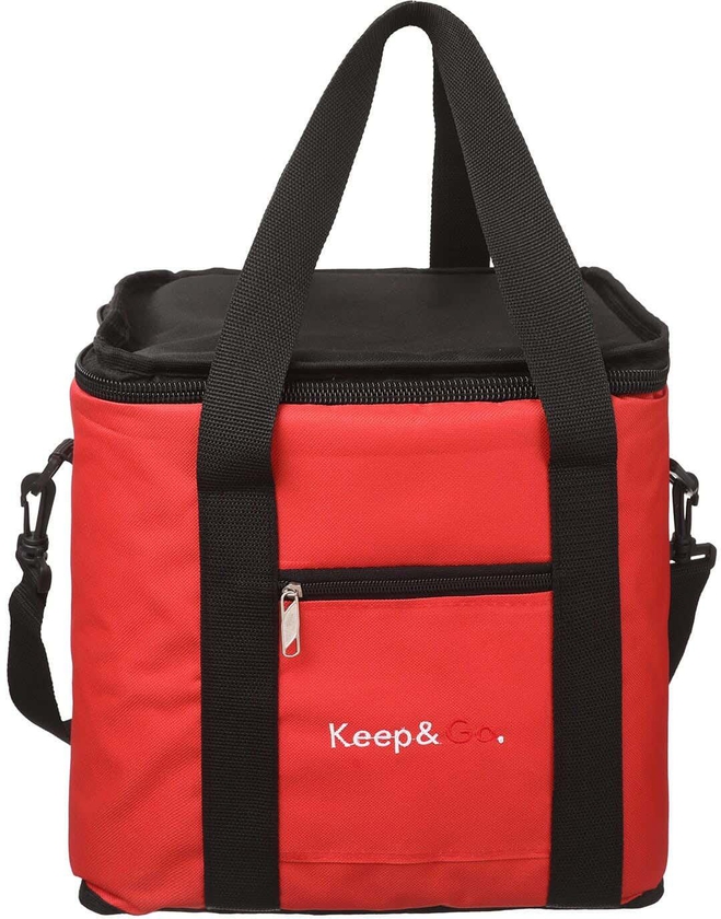 Get Keep & Go Rectangular Fabric Food Storage Bag, 30×25 cm - Red with best offers | Raneen.com