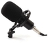 Microphone Condenser Microphone Audio Mic Studio Sound Recording Microphone - Black + Free Gifts Of 1 USB Keyboard Light & 1 IRing Phone Holder