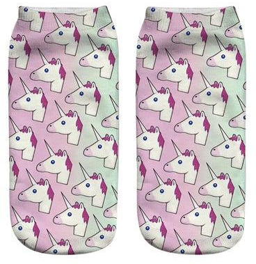 Unicorn Printed Low Cut Ankle Socks Multi Unicorn