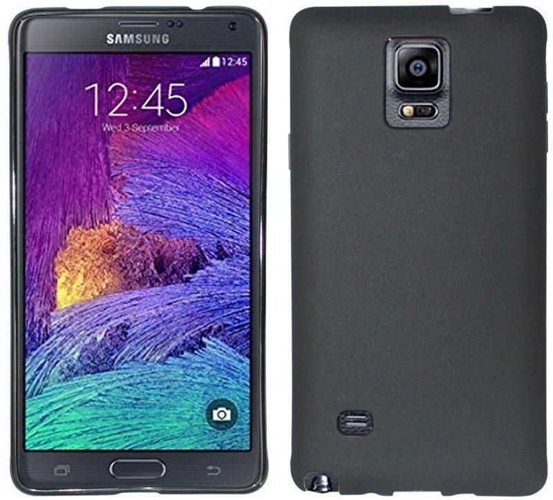 BLACK GUMMY FLEX COVER TPU FROSTED CASE for SAMSUNG GALAXY NOTE 4 N910C