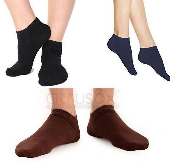 3 Pairs(6pcs) Ankle Socks - Black/Brown/Navy Blue