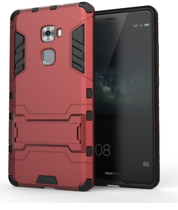 Generic Hybrid PC and TPU Kickstand Phone Case for Huawei Mate S – Red
