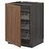 METOD Base cabinet with wire baskets, black Enköping/brown walnut effect, 60x60 cm - IKEA