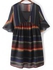 Loose Striped Plunging Neck Flare Sleeve Dress and Black Cami Tank Top Twinset