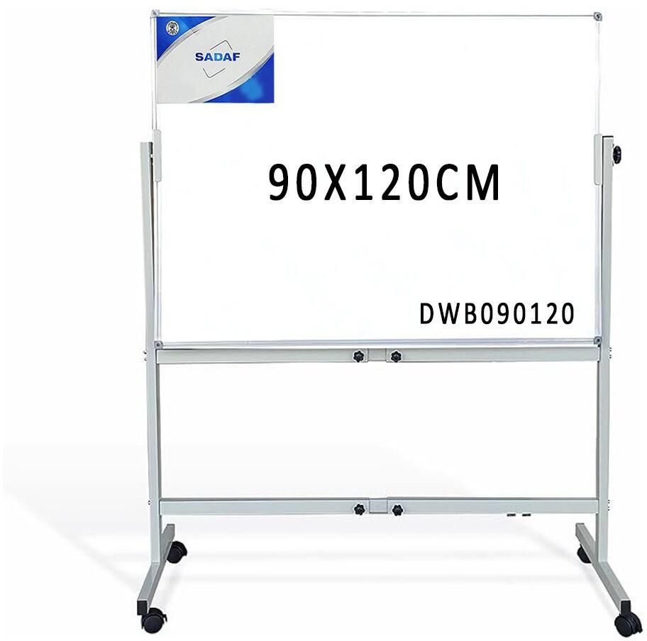 DOUBLE SIDE MAGNETIC WHITE BOARD WITH METAL STAND 90X120CM