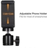Adjustable Phone Holder Clip With Flexible Ballhead Adapter Mount Black