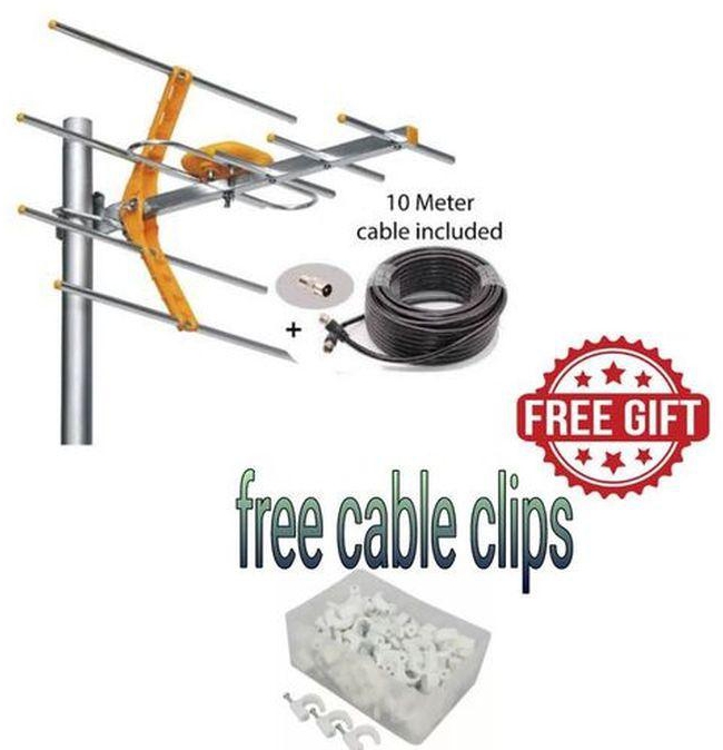 Digital TV Ariel//FREE CABLE,FREE CONNECTOR,Free 20 Cable Clips