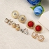 Elegant Daily Accessories Stud Earrings Set Rhinestone Turquoise Pearl Earrings for Women