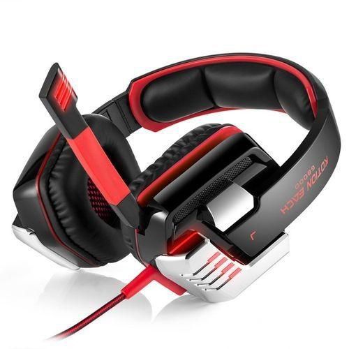 Generic G8000 Best Computer Stereo Gaming Headset Deep Bass Game Earphone Headphone With Mic LED Light For PC Gamer(Black Red)