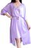Women's 2Pcs Sleepwear Set Silk Like Solid Color Sexy Slip Dress Robe Comfy Home Set