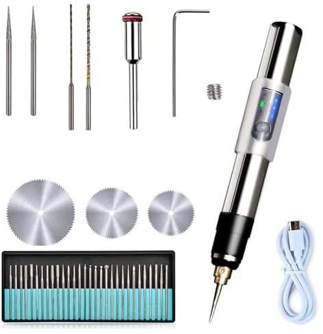 Electric Engraving Pen Rotary Tool Kit, USB Rechargeable Engraving Pen With Type-C Interface, Portable Mini Engraver Tools, DIY Rotary Etching Pen for Carving Glass Jewelry Making Rotary