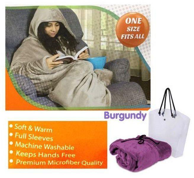 Mintra Blanket Cape/Hoodie - XL Fits - Purple - 1 Pc