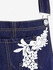 Plus Size & Curve Flower Applique Pocket Frayed Denim Overall Shorts - L