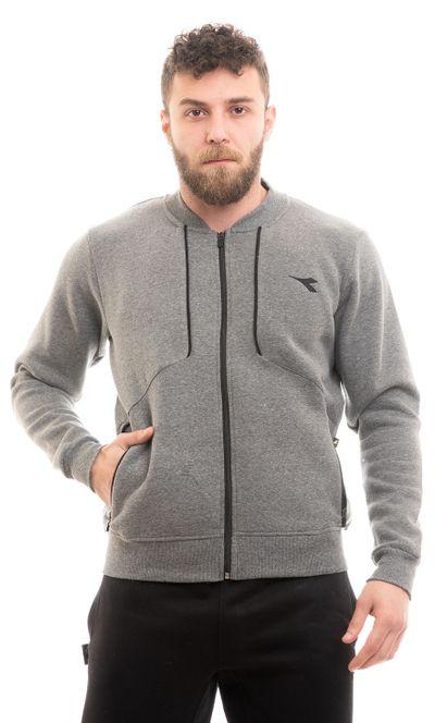 Diadora Men's Zipped Sweatshirt -Grey