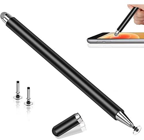 Universal Stylus Pen for touch screens, Passive Stylus pen Compatible with iOS and Android devices, iPad iPhone laptop Samsung phones and tablets, for Drawing and Handwriting. (White) (BLACK)