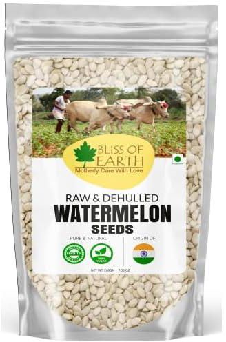 Bliss Of Earth 200Gm Watermelon Seeds (Tarbooj Magaj) Raw & Dehulled, High in Protein and Good for Health