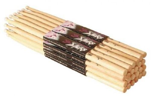 OSS HW7A 7A Hickory Wood  Drum stick with Wood Tip 1 pair (Beige)