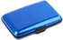 BUSINESS TRAVEL ID CREDIT CARD HOLDER WALLET ALUMINUM METAL POCKET CASE BOX BLUE