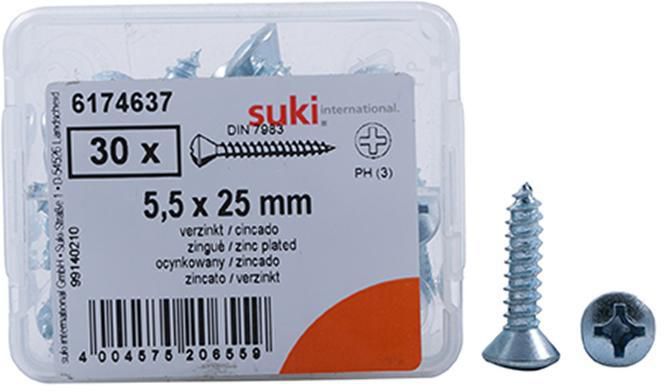 Suki Tapping Screws (5.5 x 25 mm, Pack of 30)