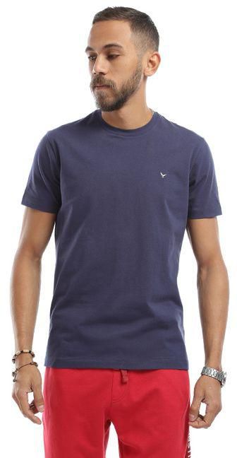 Dockland Plain Round Neck T-Shirt - Dark Blue