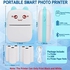 Portable Printer, Mini Pocket Wireless Bluetooth Thermal Printers with 6 Rolls Printing Paper for Android iOS Smartphone, BT Inkless Printing Gift for Label Receipt Photo Notes Study Home Office, Blue
