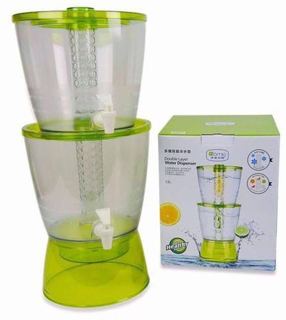 Double Layer Water Fruit Juice Punch Smoothie Dispenser