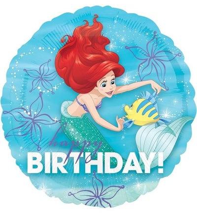 بالون من القصدير بطبعة عبارة "Happy Birthday" وصور من "Ariel's Dream"