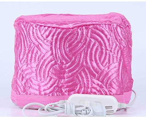 Hair steamer cap beauty steamer nourishing hat hair thermal treatment cap with 3 mode temperature control, pink