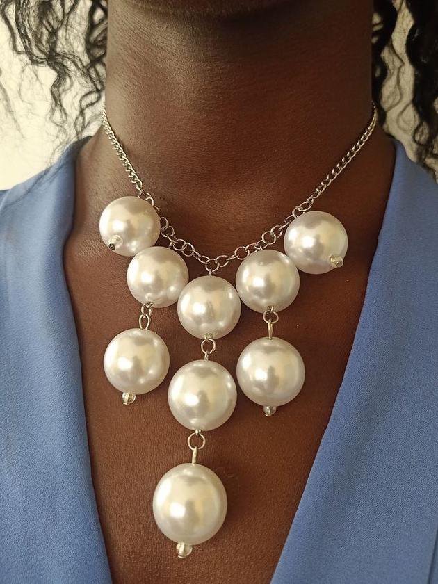 Fashion Glamour Necklace - White