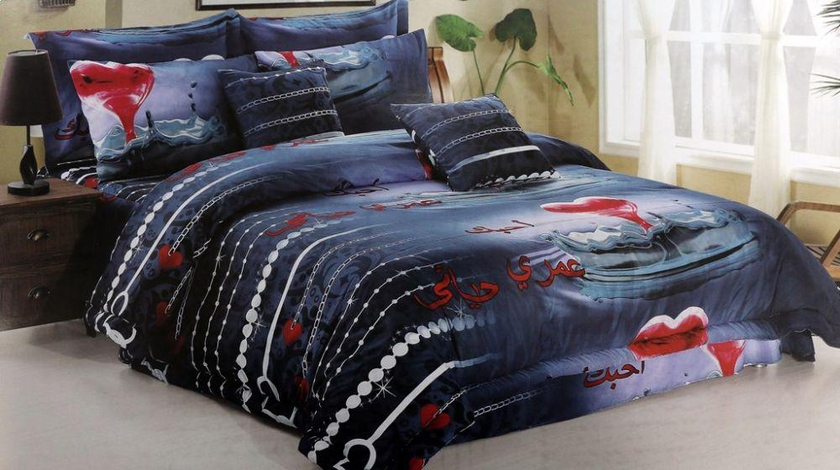 Luxury 3D Comforter set, 8 PCS by Horus, King Size, 3D-121