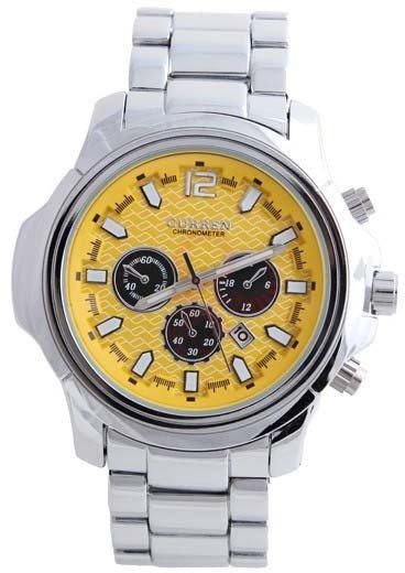 Curren Stainless Steel Watch For Men, M-8059, Yellow