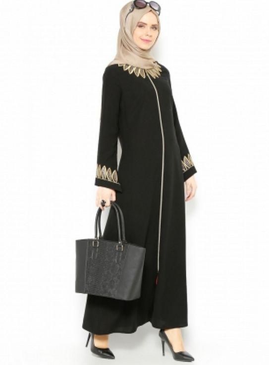 ModNaz - Turkish Zippered Abaya - Black- Size 46 EU