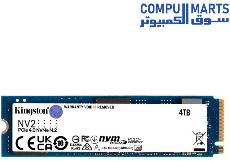 Kingston NV2 4TB M.2 2280 NVMe Internal SSD | PCIe 4.0 Gen 4x4 | Up to