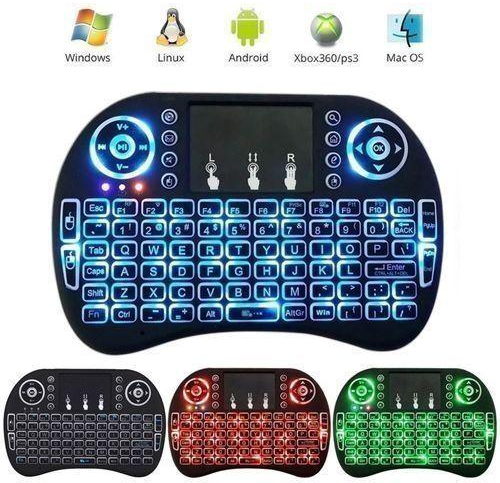 Generic Wireless Mini Keyboard with Mouse Touchpad and Back-light for Android Box/ Smart TV/ Laptop - Black