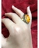 Handmade Ring With Yellow Red Gemstone Gold Plated Copper Handmade Jewelry