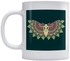 Bat Mandala White/Green/Pink Ceramic Coffee Mug (330ml) (VTX-2554)