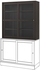 HAVSTA Glass-door cabinet - dark brown 121x35x123 cm