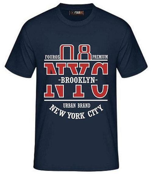 Fouros 08 NYC Brooklyn New York City Navy Blue Shirt