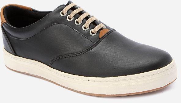 Andora Solid Leather Casual Shoe - Black