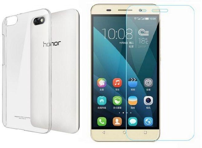 Honor 4X TPU Cover - Tempered Glass Screen Protective Film
