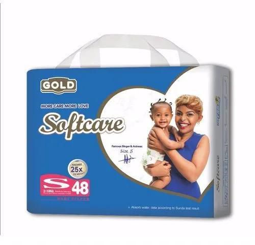 Softcare Baby Diapers Small(3-6Kg),Count 48pcs ftcare Baby Diapers are made of cotton with a triple-layered absorbent system that quickly and evenly absorb fluid to effectively pro