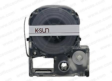 K-Sun LABELShop 6mm 206BC Tape, Black on Clear, 1/4 in