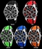 Generic 9128 Luxury Brand Quartz Silicone Watches Men Fashion Casual Wristwatches Waterproof Sport Watch - Blue